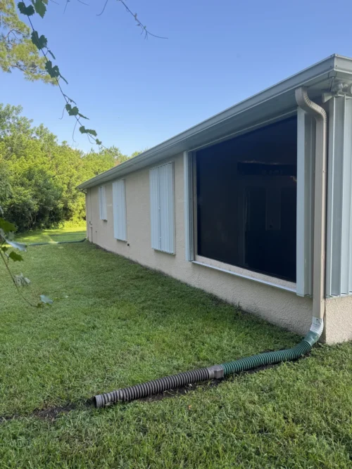 Accordion hurricane shutters on a Brevard County, Florida home