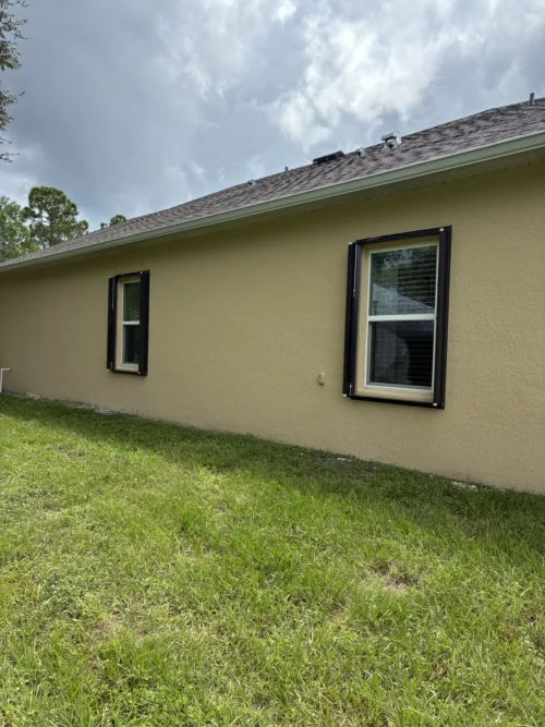 Accordion hurricane shutters on a Brevard County, Florida home