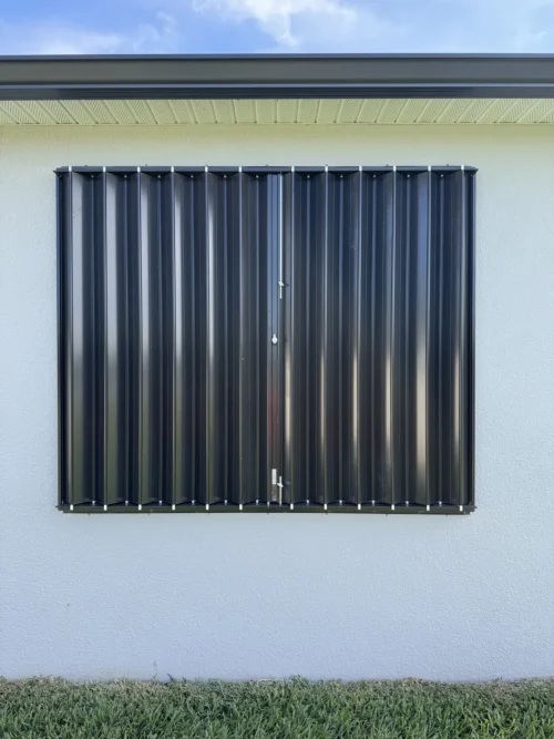 Accordion hurricane shutters fitted by Affordable Glass Protection on the Space Coast of Florida