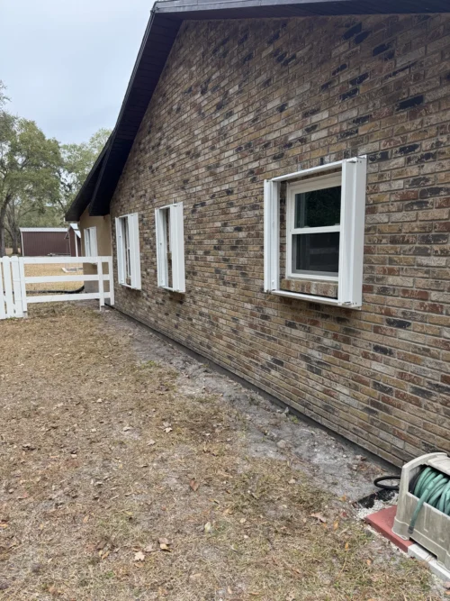 Accordion hurricane shutters on a Brevard County, Florida home