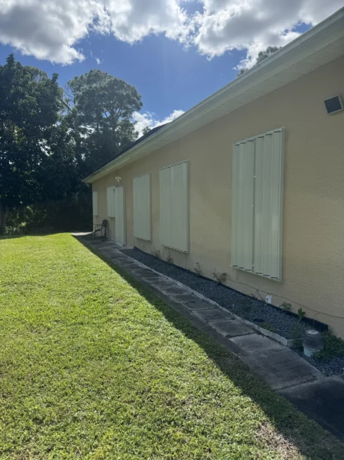 Accordion hurricane shutters fitted by Affordable Glass Protection on the Space Coast of Florida