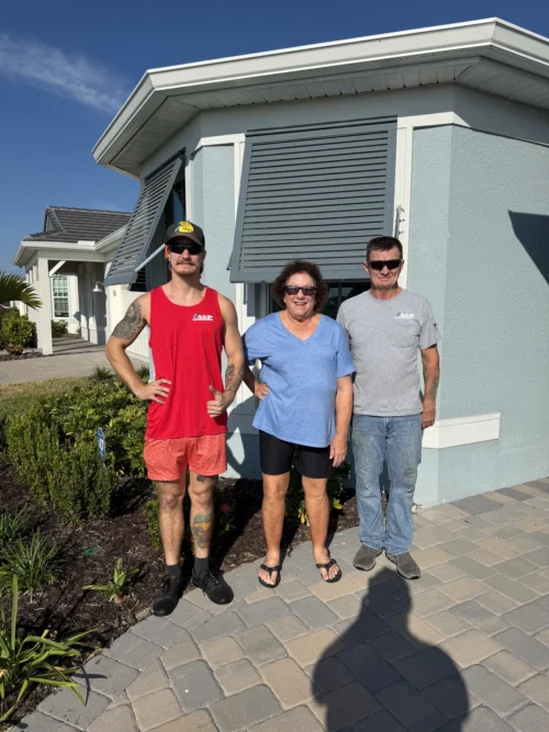 Bahama hurricane shutters fitted by Affordable Glass Protection on the Space Coast of Florida