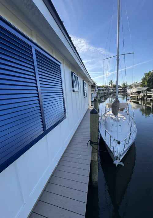 Bahama hurricane shutters fitted by Affordable Glass Protection on the Space Coast of Florida