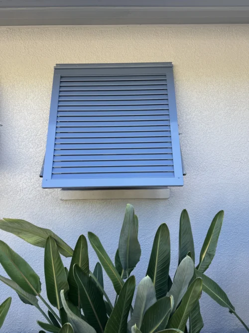 Bahama hurricane shutters on a Brevard County, Florida home