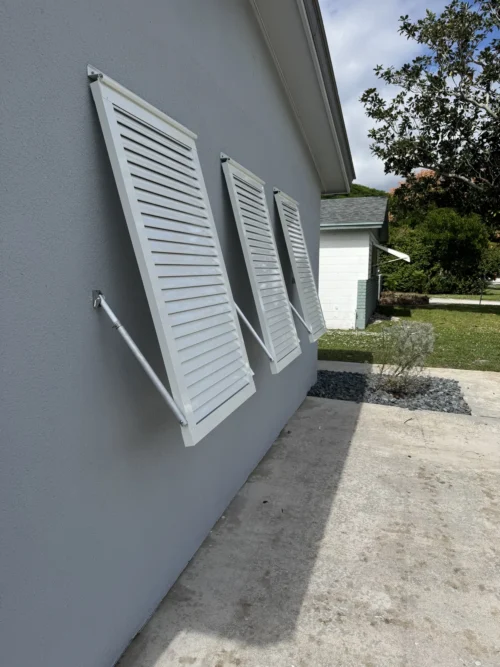 Bahama hurricane shutters installed by Affordable Glass Protection in Brevard County, Florida