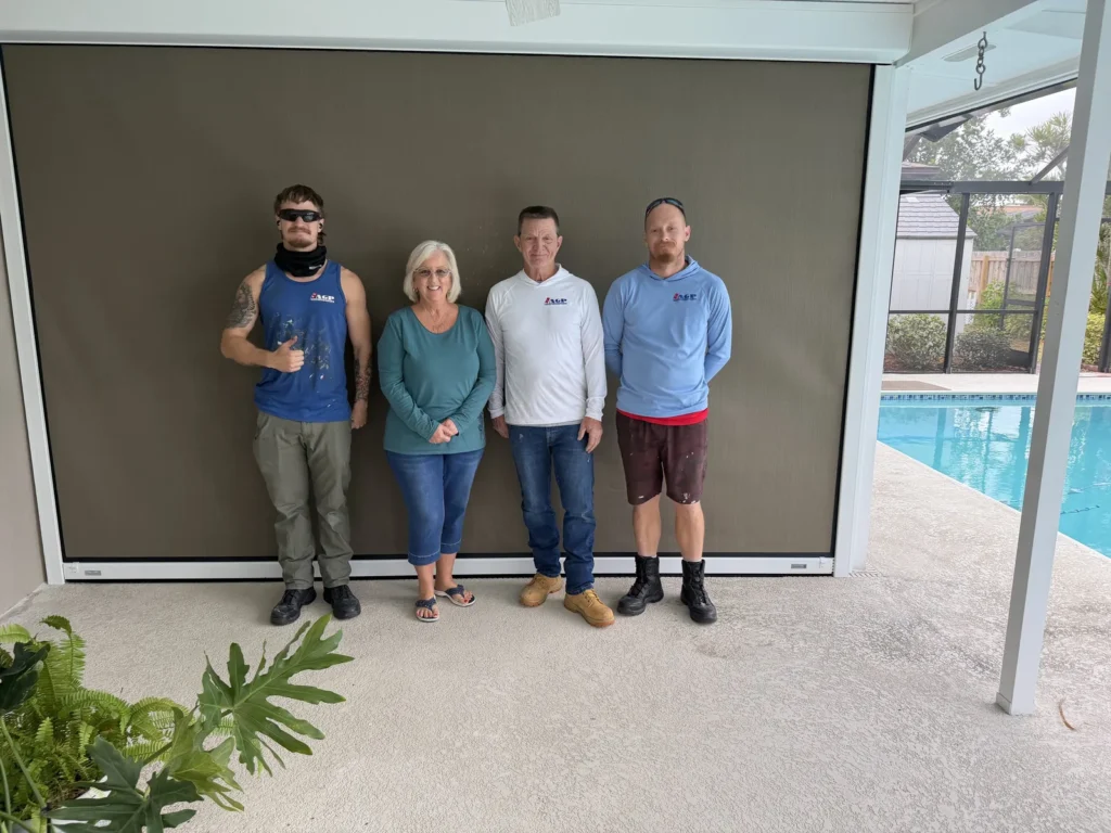 Hurricane roll screens fitted by Affordable Glass Protection on the Space Coast of Florida