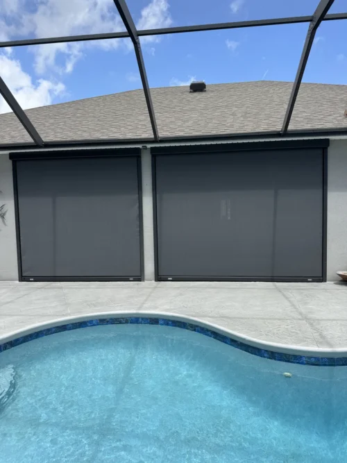 Hurricane roll screens fitted by Affordable Glass Protection on the Space Coast of Florida