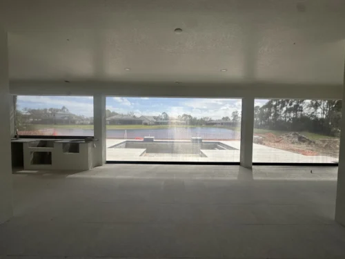 Hurricane roll screens on a Brevard County, Florida home