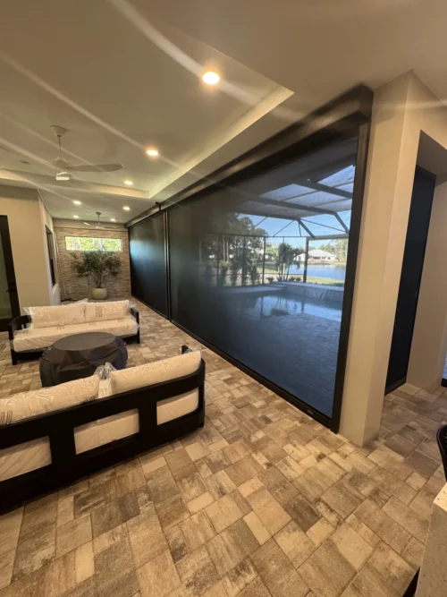Hurricane roll screens installation on Florida's Space Coast by Affordable Glass Protection