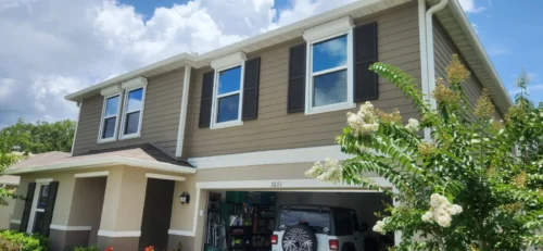 Roll-down metal hurricane shutters installed by Affordable Glass Protection in Brevard County, Florida