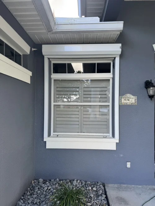 Roll-down metal hurricane shutters installation on Florida's Space Coast by Affordable Glass Protection